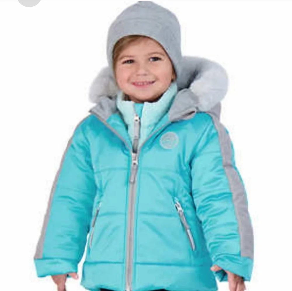 GERRY 3-in-1 Kids Gray/Teal Rain & Puffer Hooded Jacket Combo With Beani…